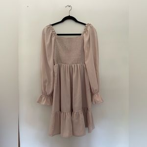 SheIn Women's Shirred Ruffle Long Sleeve Dress